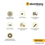 atomberg Efficio 250mm (sweep size) BLDC motor Energy Saving Exhaust Fan (White)