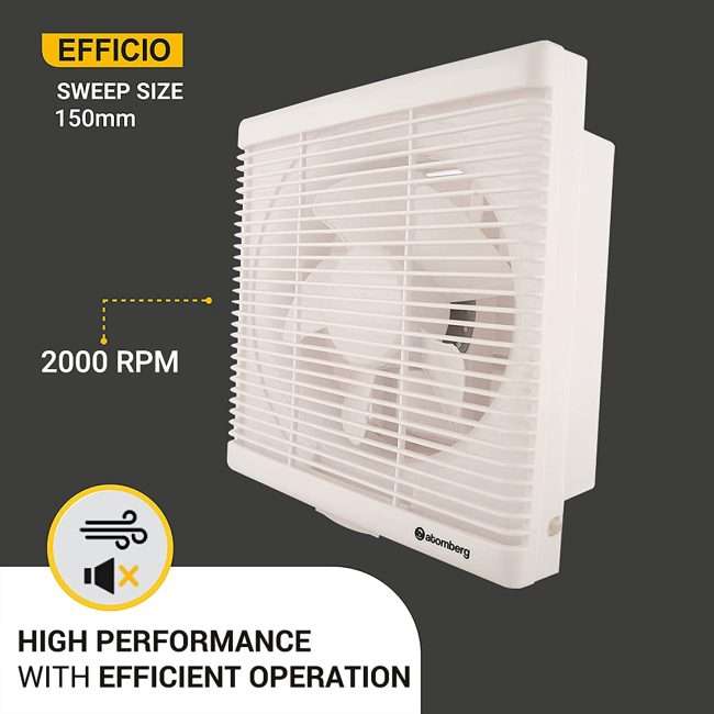 atomberg Efficio 150mm (sweep size) BLDC motor Energy Saving Exhaust Fan (White)