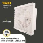 atomberg Efficio 150mm (sweep size) BLDC motor Energy Saving Exhaust Fan (White)