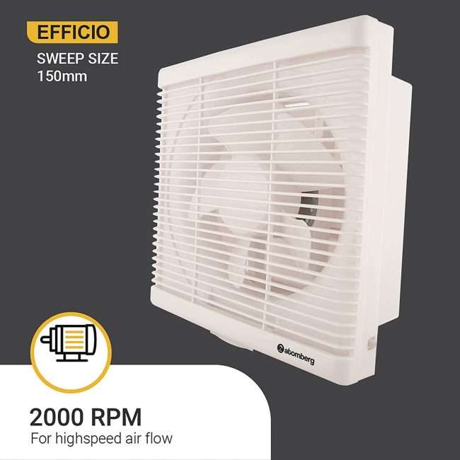 atomberg Efficio 150mm (sweep size) BLDC motor Energy Saving Exhaust Fan (White)