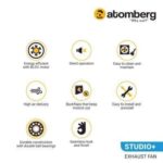 atomberg Studio+ 150mm (sweep size) BLDC motor Energy Saving Exhaust Fan (White)