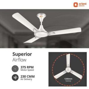 Orient Electric Kiara Shine 1200mm High Speed Ceiling Fan (Pearl White)