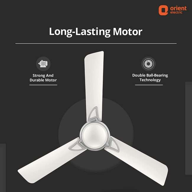 Orient Electric Kiara Shine 1200mm High Speed Ceiling Fan (Pearl Metallic White)