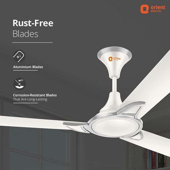 Orient Electric Kiara Shine 1200mm High Speed Ceiling Fan (Pearl Metallic White)