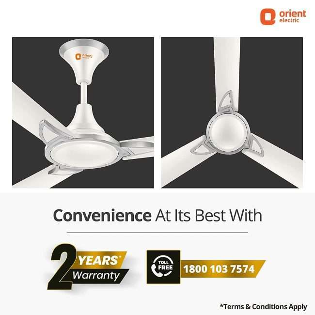 Orient Electric Kiara Shine 1200mm High Speed Ceiling Fan (Pearl Metallic White)