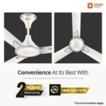 Orient Electric Kiara Shine 1200mm High Speed Ceiling Fan (Pearl Metallic White)
