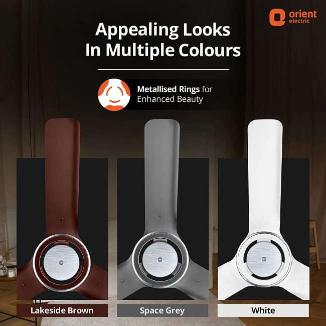 Orient Electric I- Float 1200mm 32W Intelligent BLDC Ceiling Fan for Home | 5 Star Rated Fan | Energy-saving and Cost-saving BLDC Ceiling Fan | 3-year Warranty (White)