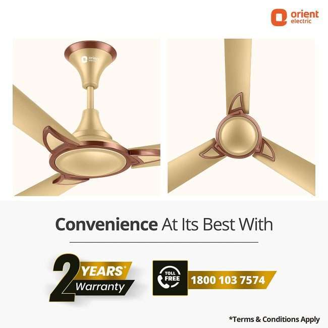 Orient Electric Kiara Shine 1200mm High Speed Ceiling Fan (Chocolate Gold)