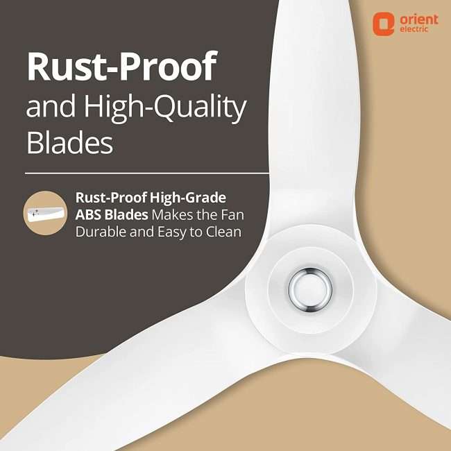 Orient Aeroquiet Ceiling Fan for Home 48 inch 1200mm (White)