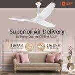 Orient Aeroquiet Ceiling Fan for Home 48 inch 1200mm (White)