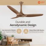 Orient Aeroquiet Ceiling Fan for Home 48 inch 1200mm (Caramel Brown)