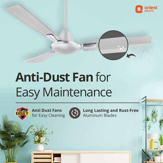 Orient Electric Gratia  1200 MM Deco Fan (Silky Silver)