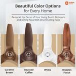Orient Aeroquiet Ceiling Fan for Home 48 inch 1200mm (Caramel Brown)