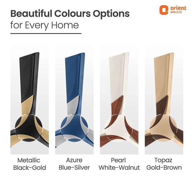 Orient Electric Wendy 1200mm ceiling fan (Metallic Black-Gold)