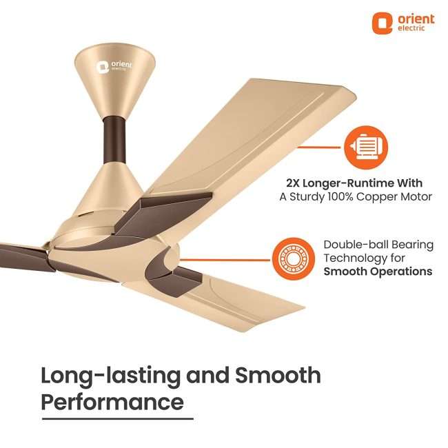 Orient Electric Wendy 1200mm Ceiling Fan (Topaz Gold/Brown)