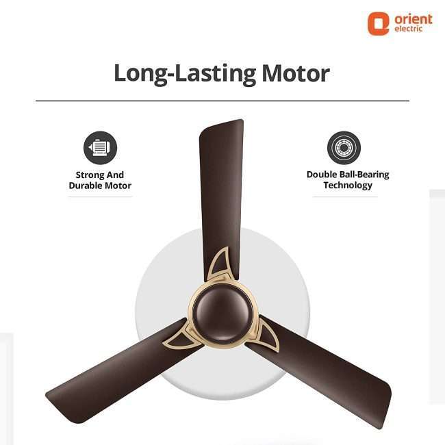 Orient Electric Kiara Shine 1200mm High Speed Ceiling Fan (Hickory Brown)