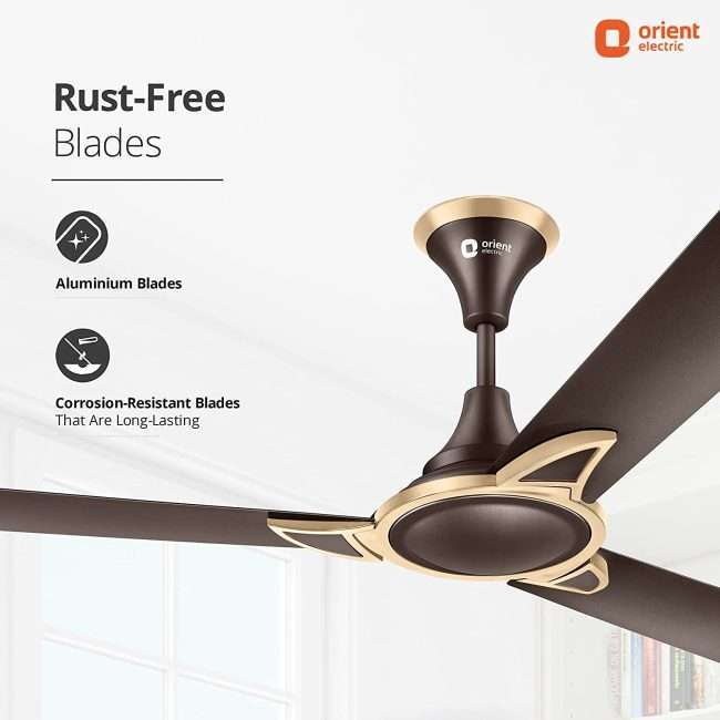 Orient Electric Kiara Shine 1200mm High Speed Ceiling Fan (Hickory Brown)