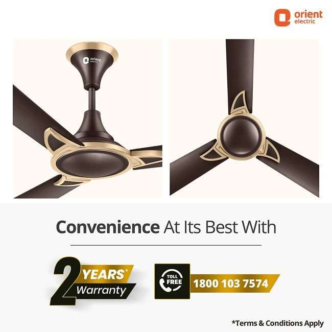 Orient Electric Kiara Shine 1200mm High Speed Ceiling Fan (Hickory Brown)