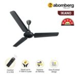 atomberg Ikano 1200mm BLDC Motor 5 Star Rated Ceiling Fans for Home with Remote Control | Upto 65% Energy Saving High Speed Fan with LED Lights | 2+1 Year Warranty (Black)
