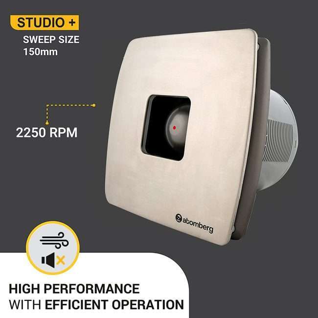 atomberg Studio+ 150mm (sweep size) BLDC motor Energy Saving Exhaust Fan (Stainless Steel)