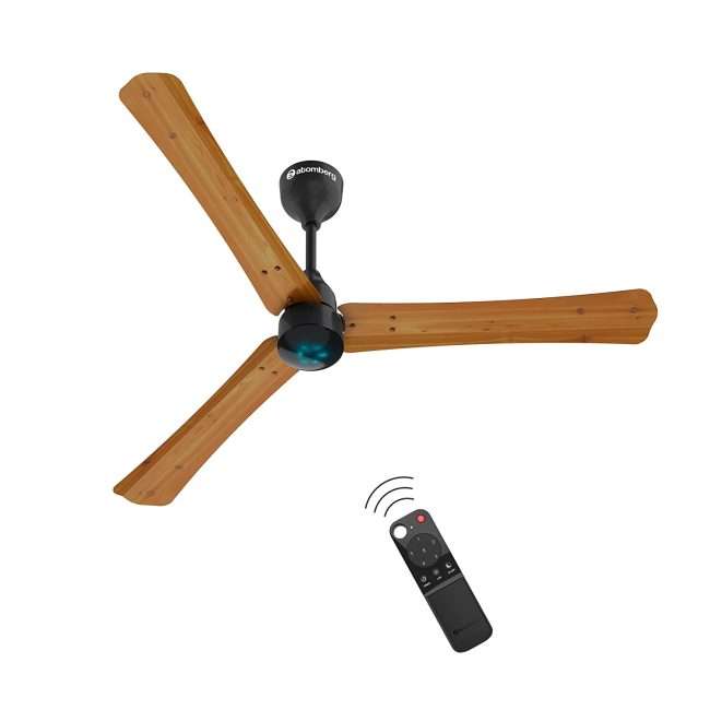 atomberg Renesa+ 1200mm BLDC Motor 5 Star Rated Ceiling Fans for Home with Remote Control | Upto 65% Energy Saving High Speed Fan with LED Lights | 2+1 Year Warranty (Golden oakwood)