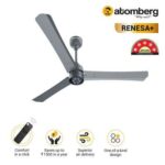 atomberg Renesa+ 1200mm BLDC Motor 5 Star Rated Ceiling Fans for Home with Remote Control | Upto 65% Energy Saving High Speed Fan with LED Lights | 2+1 Year Warranty (Sand Grey)