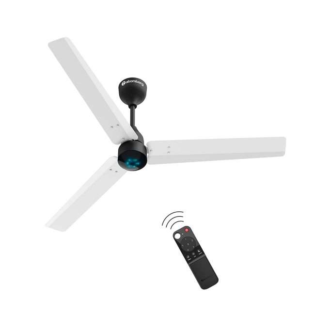 atomberg Renesa 1200mm BLDC Motor 5 Star Rated Ceiling Fans for Home with Remote Control | Upto 65% Energy Saving High Speed Fan with LED Lights | 2+1 Year Warranty (White and Black)