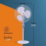 Havells Swing 400mm Pedestal Fan (White)