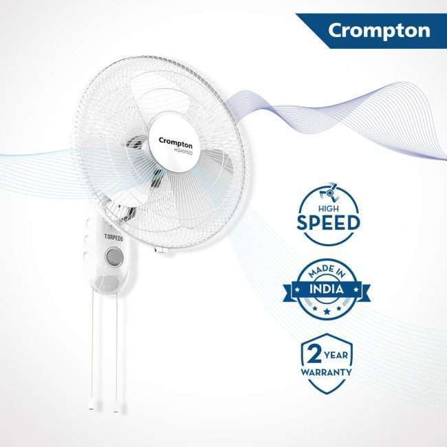 Crompton HighSpeed Torpedo 400 mm Wall Fan (White)