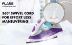 HAVELLS Flare 1250 W Steam Iron with Teflon Coated Sole Plate, Vertical & Horizontal Ironing & 2 Years Warranty. (Purple)