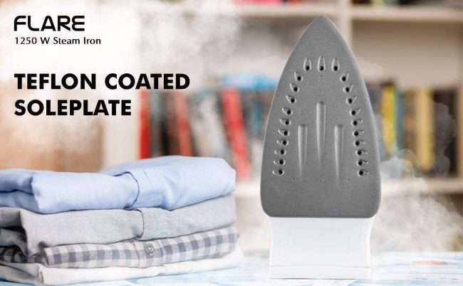 HAVELLS Flare 1250 W Steam Iron with Teflon Coated Sole Plate, Vertical & Horizontal Ironing & 2 Years Warranty. (Purple)