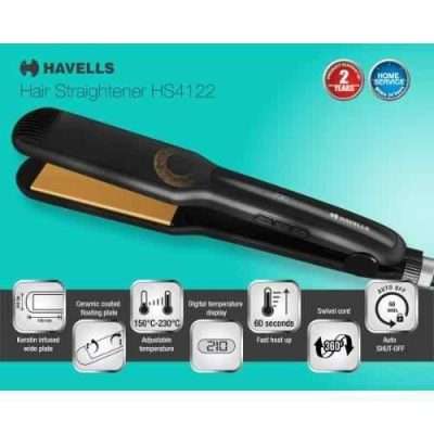 Havells Hs4122 Black Keratin Hair Straightener, Ghphhcaubk00 (Black)