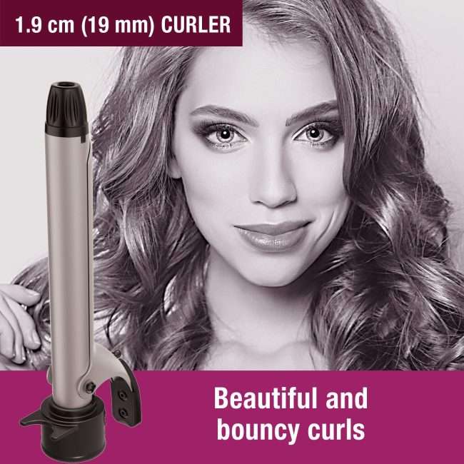 Havells HC4040 5 in 1 Hair Styler - Straightener, 19mm Curler, Crimper, Conical Curler & Volume Brush for Multiple Styles - (Silver & Black) (Silver & Black) (HC4045)