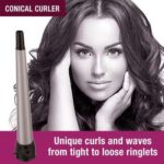 Havells HC4040 5 in 1 Hair Styler - Straightener, 19mm Curler, Crimper, Conical Curler & Volume Brush for Multiple Styles - (Silver & Black) (Silver & Black) (HC4045)