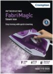 Crompton Fabrimagic 1200 W Steam Iron with 200 ml water tank, Upto 13g /min steam output and Teflon coating soleplate (purple), Small (ACGSI-FABRIMAGIC)