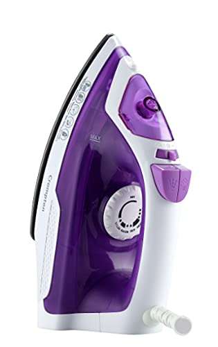 Crompton Fabrimagic 1200 W Steam Iron with 200 ml water tank, Upto 13g /min steam output and Teflon coating soleplate (purple), Small (ACGSI-FABRIMAGIC)