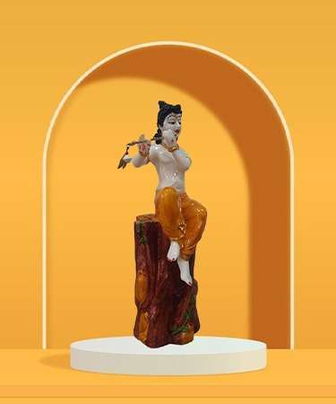 Krishna Statue Big Size for Mandir Decor / living room / Guest room / Office Temple / Puja room / Kishan ji murti  (Size :: 21 x 6 Inches)