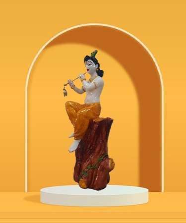 Krishna Statue Big Size for Mandir Decor / living room / Guest room / Office Temple / Puja room / Kishan ji murti  (Size :: 21 x 6 Inches)