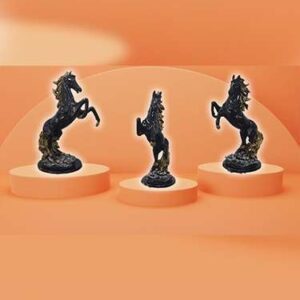 Horse Statue Showpiece Figurine Home Decor Item  (Black) Size ::: ( 24 x 18 Inches)