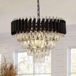 TRACKLITE JHUMAR Brontes k9 cystral Glass Modern Ceiling jhummer/Chandelier Light Fixture (BLACK GOLD)  (4 FEET -L 8 FEET W)                                    (INSTALLATION FREE +12 BULB FREE FREE )