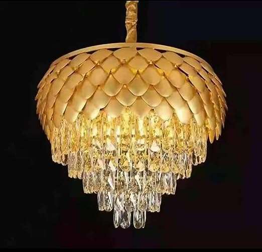 TRACKLITE CH 1029/500 Brontes Metal and  Crystal Golden Finish Exqusite Design Chandelier/Jhumar for Home and Office ; Pack of 1 Jhumar (Golden_4 FEET -L . 4 FEET -W)                                         (INSTALLATION FREE )