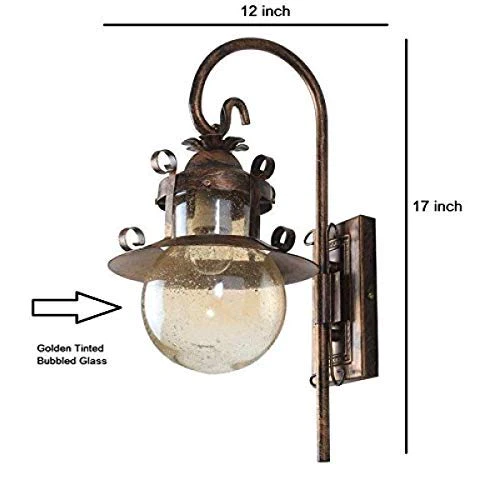 TRACKLITE  Wall Light/Wall Lamp to Décor Home/Living Room/Bedroom/Office/Dining/Cafe/Restaurants, Doom Design, Golden Antique ( WITH BULB FREE FREE FREE )