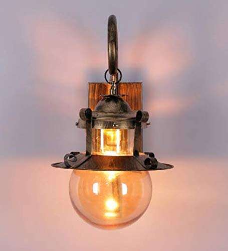 TRACKLITE  Wall Light/Wall Lamp to Décor Home/Living Room/Bedroom/Office/Dining/Cafe/Restaurants, Doom Design, Golden Antique ( WITH BULB FREE FREE FREE )