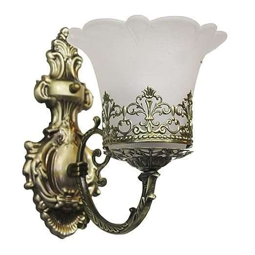 TRACKLITE HALL LIGHT  8893/1 Crown On Glass Antique Brass Portuguese Style Wall Light Sconce(Corded Electric) ( WHIT BULB FREE FREE FREE )