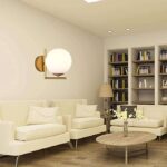 TRACKLITE MORDEN Wall Lamp Iron Glass Globe Lampshade Bedroom Wall Light (Corded Electric,White, Golden)       ( WHITH BULB FREE FREE FREE )