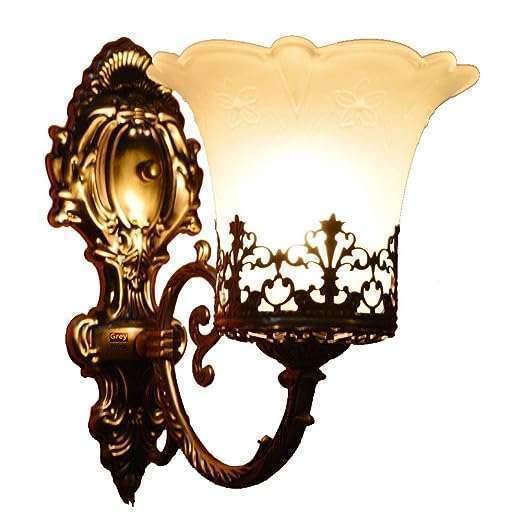 TRACKLITE HALL LIGHT  8893/1 Crown On Glass Antique Brass Portuguese Style Wall Light Sconce(Corded Electric) ( WHIT BULB FREE FREE FREE )