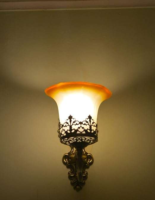 TRACKLITE (HALL LIGHT 7632/1 )Round Wall Light (Antique Golden)  ( WHIT BULB FREE FREE FREE )