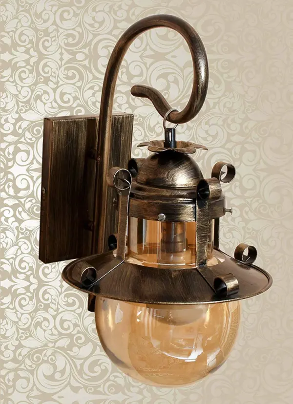 TRACKLITE  Wall Light/Wall Lamp to Décor Home/Living Room/Bedroom/Office/Dining/Cafe/Restaurants, Doom Design, Golden Antique ( WITH BULB FREE FREE FREE )