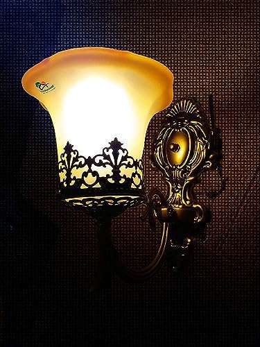 TRACKLITE (HALL LIGHT 7632/1 )Round Wall Light (Antique Golden)  ( WHIT BULB FREE FREE FREE )