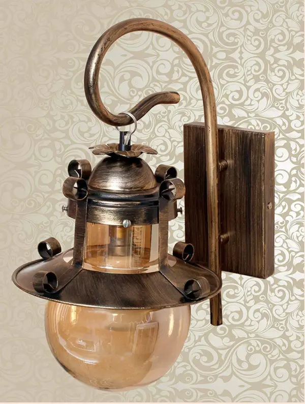 TRACKLITE  Wall Light/Wall Lamp to Décor Home/Living Room/Bedroom/Office/Dining/Cafe/Restaurants, Doom Design, Golden Antique ( WITH BULB FREE FREE FREE )